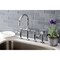 Kingston Brass KS2331RX Industrial Style Bridge Kitchen Faucet with Brass Sprayer, Polished Chrome KS2331RX - alternate 5